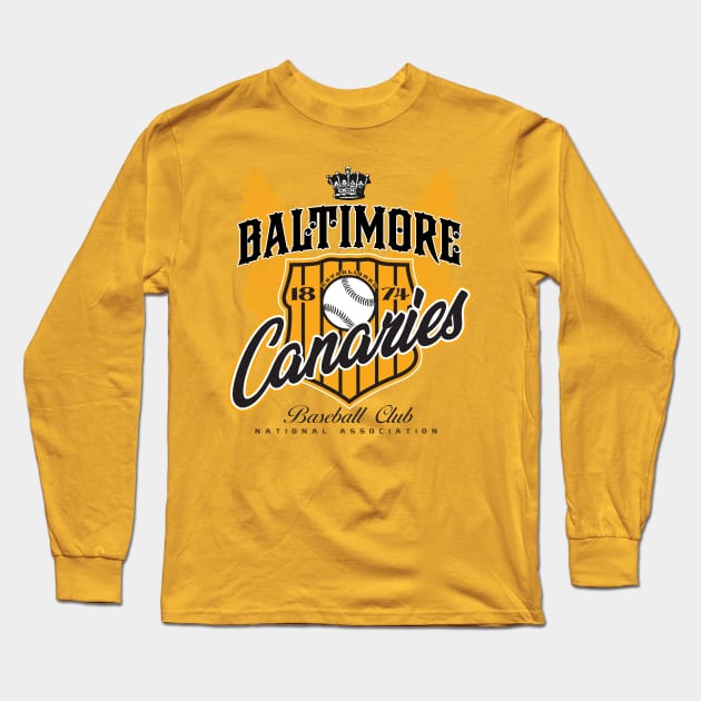 Baltimore Canaries Long Sleeve T-Shirt by MindsparkCreative